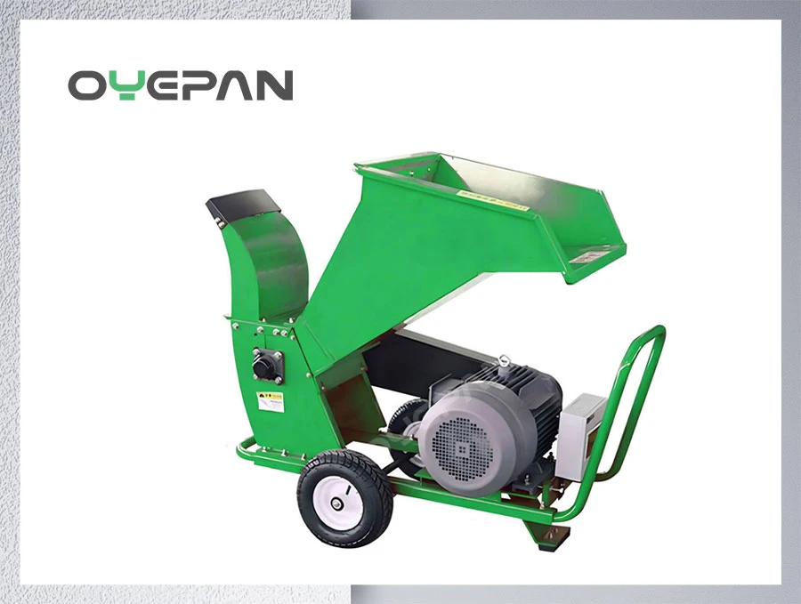 OF3 4inch wood chipper heavy duty chipper shredder 100mm 150mm 15hp gas engine 11kw electric wood chipper